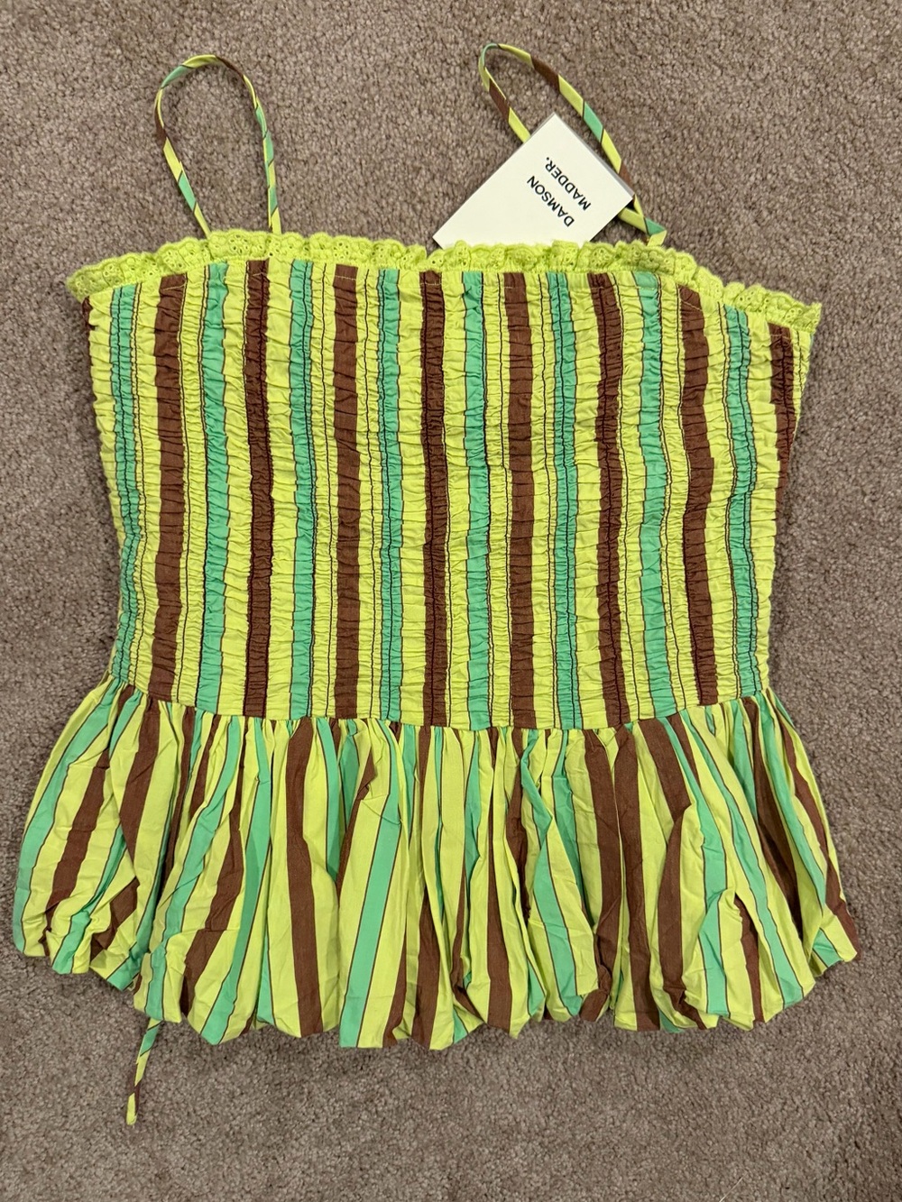 Damson Madder Bethan Bubble Cami Size 10 Tropical Stripe NWT
